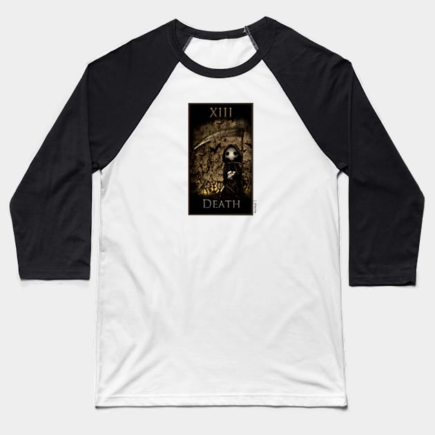 Tarot Death Baseball T-Shirt by LisaSnellings